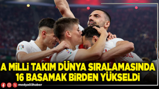 A Milli takım Dünya sıralamasında 16 basamak birden yükseldi